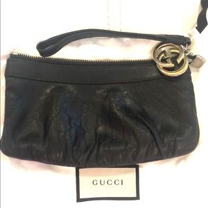 Authentic Gucci Guccissima Wristlet/Pochette